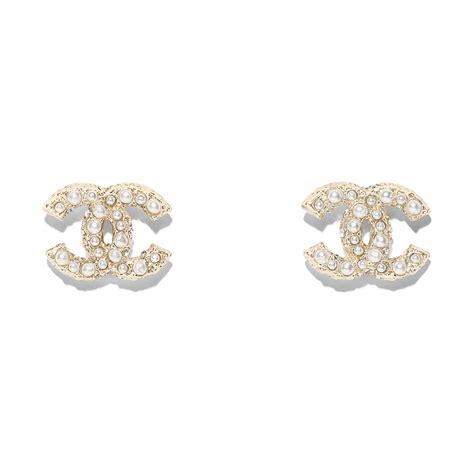 chanel metal and strass earrings|chanel clip on earrings.